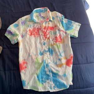 American Eagle Mens Tie Dye Button Down